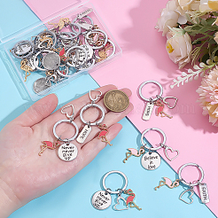 20Pcs 4 Styles Flamingo Shape & Word Alloy Enamel Pendants&nbsp;KEYC-PH01567