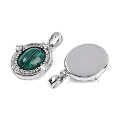 Synthetic Malachite Oval Pendants&nbsp;KK-U043-44P-B