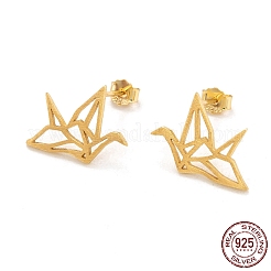 925 Sterling Silver Stud Earrings&nbsp;EJEW-H110-01G