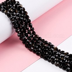 Natural Golden Sheen Obsidian Beads Strands&nbsp;G-C229-01A