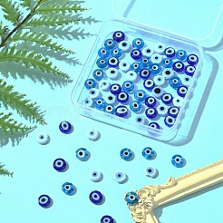 72Pcs 3 Colors Handmade Evil Eye Lampwork Beads Strands&nbsp;LAMP-FS0001-20