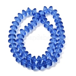 Frosted & Baking Paint Transparent Glass Beads Strands&nbsp;GL-CBA2ED2-03G