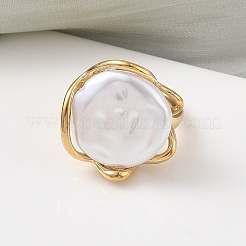 304 Stainless Steel with Acrylic Finger Rings&nbsp;RJEW-Z118-10G