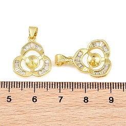 Brass Micro Pave Clear Cubic Zirconia Peg Bails Pin Pendants&nbsp;KK-CBA6A75-06G