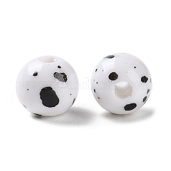 Printed Opaque Acrylic Round Beads&nbsp;ACRP-P001-01A-01