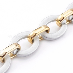 Opaque Spray Painted Acrylic & CCB Plastic Linking Cable Chains Set&nbsp;AJEW-JB00912