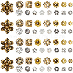 320Pcs 16 Styles Tibetan Style Alloy 4-Petal Bead Caps&nbsp;TIBE-PA0001-22