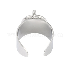 Non-Tarnish 304 Stainless Steel Circular & Rod-shaped Open Cuff Rings&nbsp;RJEW-C095-01P