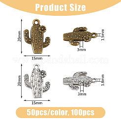 100Pcs 2 Style Tibetan Style Alloy Pendants&nbsp;TIBE-DC0001-07