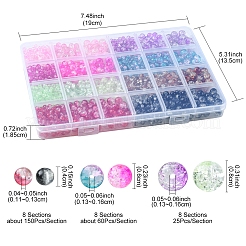 1880Pcs 24 Style Transparent Crackle Glass Beads&nbsp;CCG-YW0001-16