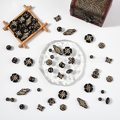 200Pcs 10 Styles UV Plating Acrylic Beads&nbsp;MACR-YW0004-15