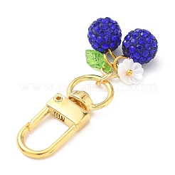 Polymer Clay Rhinestone Cherry Pendant Decorations&nbsp;HJEW-JM03269-02