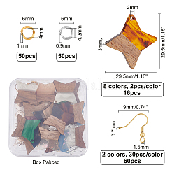 DIY 8 Pairs Star Wood Earring Makings&nbsp;DIY-FH0001-97