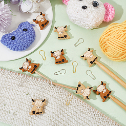 DIY Cattle Silicone Beads Knitting Needle Protectors/Knitting Needle Stoppers with Stitch Markerss&nbsp;IFIN-NB0001-55