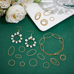 36Pcs 6 Style 304 Stainless Steel Linking Rings&nbsp;STAS-UN0041-37