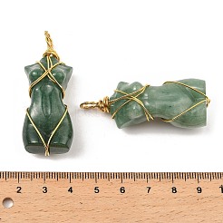 Natural Green Aventurine Pendants&nbsp;G-K338-30G-05
