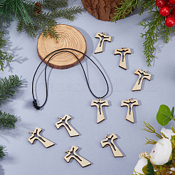 100Pcs Wood Cross Pendants&nbsp;PALLOY-DC00045