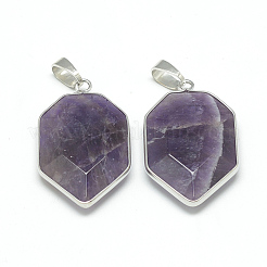 Natural Amethyst Pendants&nbsp;G-Q494-34P