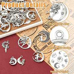 80Pcs 8 Styles Moon Theme Tibetan Style Alloy Pendants&nbsp;FIND-CJ0005-60