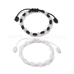 2Pcs Adjustable Nylon Cord Braided Bead Bracelets for Women Men&nbsp;BJEW-JB11430