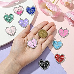 5 Sets 5 Colors Alloy Enamel Split Pendant&nbsp;ENAM-YW0001-98B