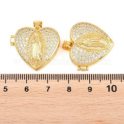 Religion Brass Locket Pendants&nbsp;KK-D232-19G-04