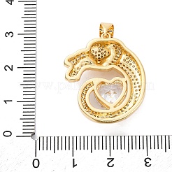 Brass Micro Pave Cubic Zirconia Pendants&nbsp;KK-S510-46G-02
