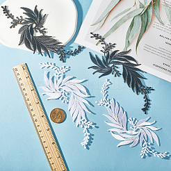 4Pcs 4 Styles Leaf Computerized Embroidery Cloth Iron on/Sew on Patches&nbsp;DIY-GF0007-58