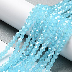 Imitation Jade Electroplate Glass Beads Strands&nbsp;LS-GLAA-F029-J4mm-A03