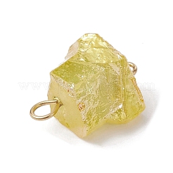 Electroplated Natural Quartz Beads Connector Charms&nbsp;PALLOY-JF02457-01