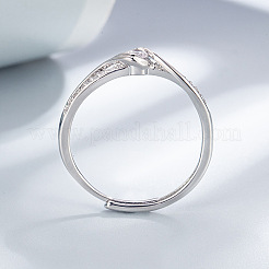 Brass Micro Pave Cubic Zirconia Finger Rings&nbsp;WG87568-01