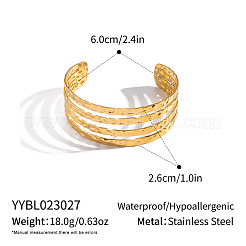 26MM 304 Stainless Steel Vintage Textured Layered Open Cuff Bangles for Women&nbsp;ZJ0317