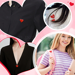 20Pcs Resin Heart Badge for Backpack Clothes&nbsp;HEAR-PH0001-02B
