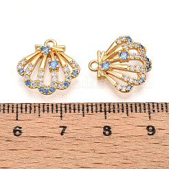 Brass Micro Pave Cubic Zirconia Charms&nbsp;X-KK-N261-102G