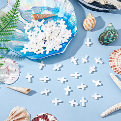 3 Strands Natural Freshwater Shell Cross Beads Strands&nbsp;BSHE-DC0001-02