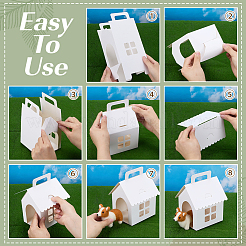 Paper Cardboard Dog Gift Storage Boxes with Handles and Window&nbsp;CON-WH0107-78B