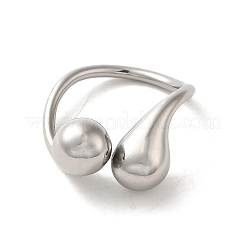 Non-Tarnish 316 Stainless Steel Cuff Ring&nbsp;RJEW-C066-01P