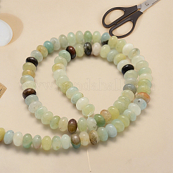 1 Strand Rondelle Natural Flower Amazonite Beads Strands&nbsp;G-PA0001-66