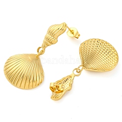 304 Stainless Steel Shell Shape Stud Earrings for Women&nbsp;EJEW-U023-11G