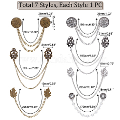 AHADEMAKER Flat Round & Flower & Leaf Rhinestone Pins&nbsp;JEWB-GA0001-12