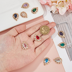 10Pcs 10 Colors Brass Micro Pave Cubic Zirconia Pendants&nbsp;KK-HS0015-60