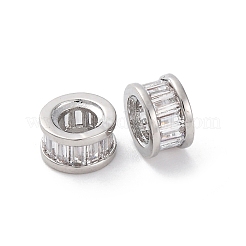 Brass Micro Pave Cubic Zirconia Spacer Beads&nbsp;KK-Z084-08P