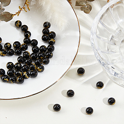 50Pcs Natural Black Onyx(Dyed & Heated) Beads&nbsp;G-DR0001-02