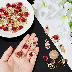 40Pcs 4 Style Heart & Crown & Leaf Alloy Pendant&nbsp;FIND-PH0010-79