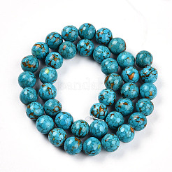 Dyed Synthetic Turquoise Round Beads Strands&nbsp;TURQ-Q100-01C-01-01
