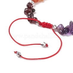 Natural & Synthetic Mixed Gemstone Chips Braided Bead Bracelet&nbsp;BJEW-JB08631