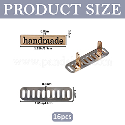 16 Bags Zinc Alloy Word Handmade Bag Label Decorative Buckles&nbsp;FIND-FH0018-20