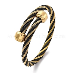 304 Stainless Steel Torque Bangles for Women&nbsp;BJEW-P310-23MC