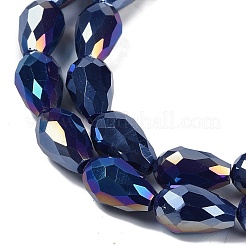 Opaque Solid Color Electroplate Glass Beads Strands&nbsp;X-EGLA-N013-P6mm-B03