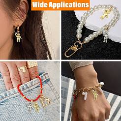 6Pcs 2 Colors Rack Plating Brass Micro Pave Clear Cubic Zirconia Pendants&nbsp;KK-CJ0005-62